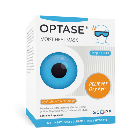 OPTASE Moist Heat Mask – Reusable Eye Relief for Dry Eyes & MGD