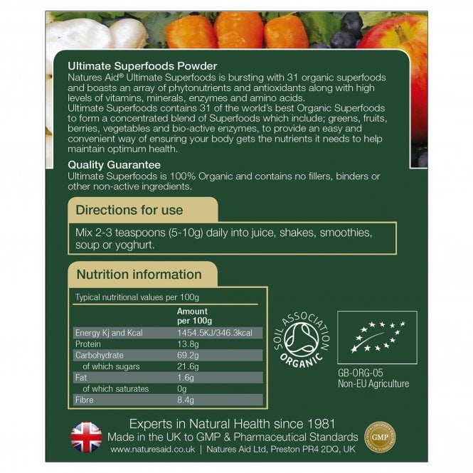 Natures Aid | Organic Ultimate Superfoods Powder 150g