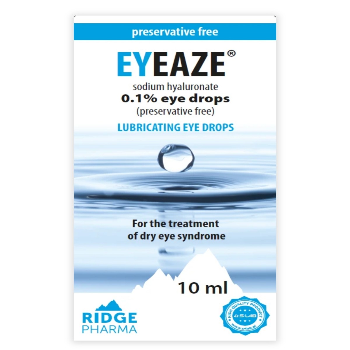 EYEAZE I EYE DROPS PF 0.1% 10ML