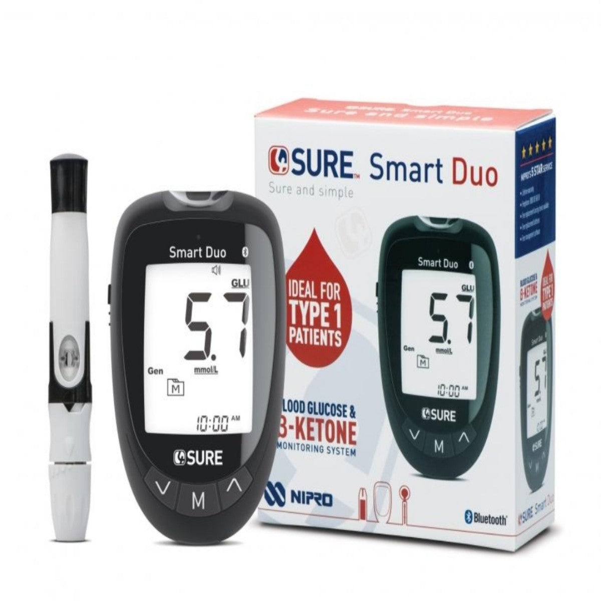 Sure Smart Duo Blood Glucose & B-Ketone Monitoring system