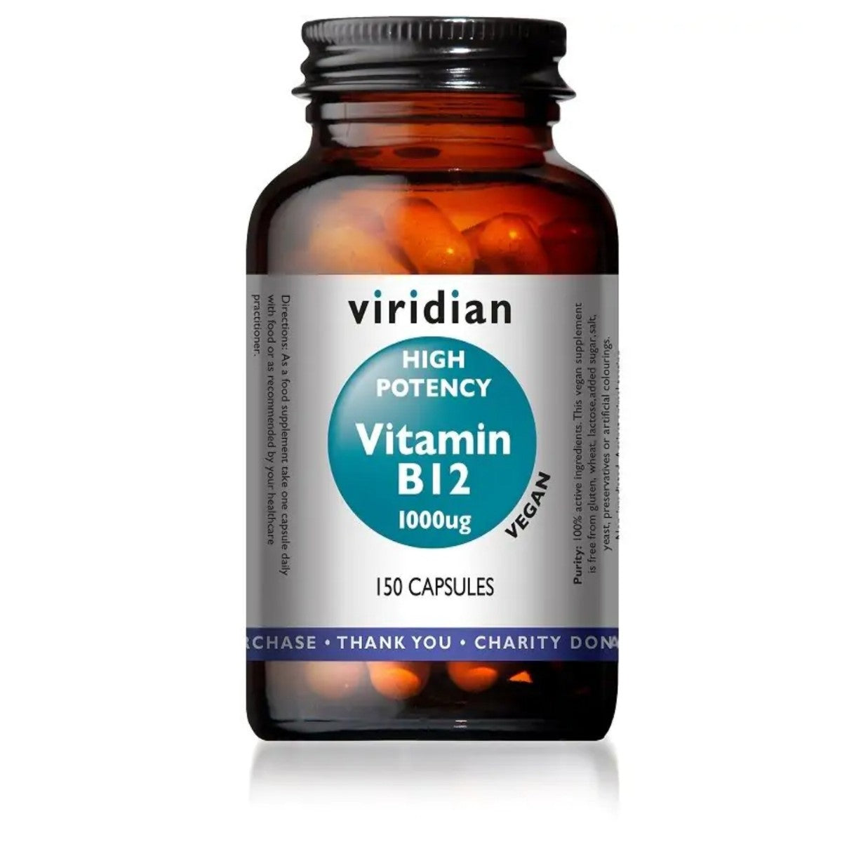 Viridian - High Potency Vitamin B12 1000mcg Capsules (150)