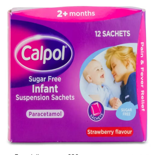 Calpol Sugar Free infant Suspension Strawberry 12 Sachets