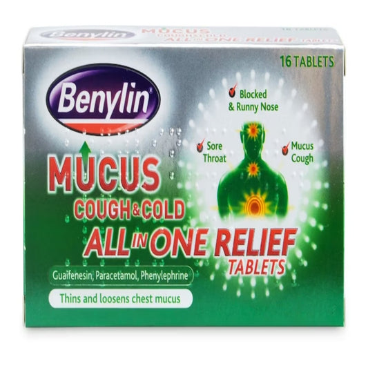 Benylin Mucus Cough & Cold All in One 16 Tablets