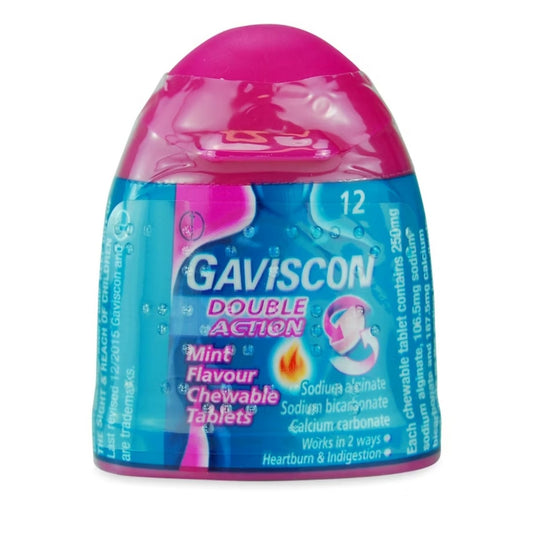 Gaviscon Double Action Mint 12 Chewable Tablets