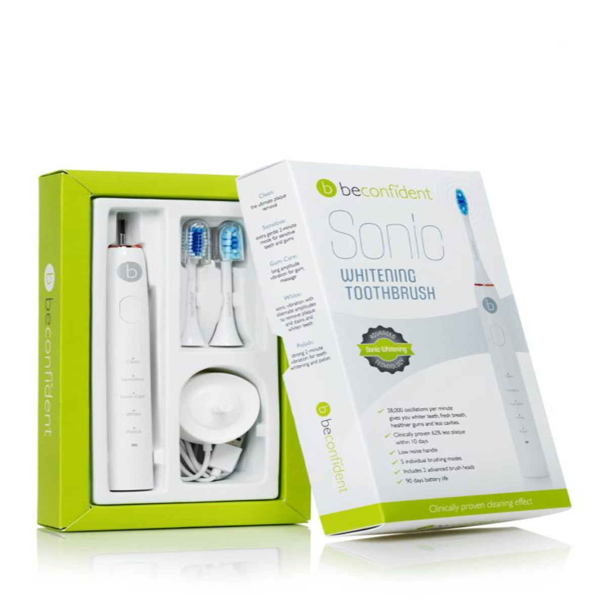 SONIC WHITENING ELECTRIC TOOTHBRUSH WHITE/ROSE GOLD - Beconfident