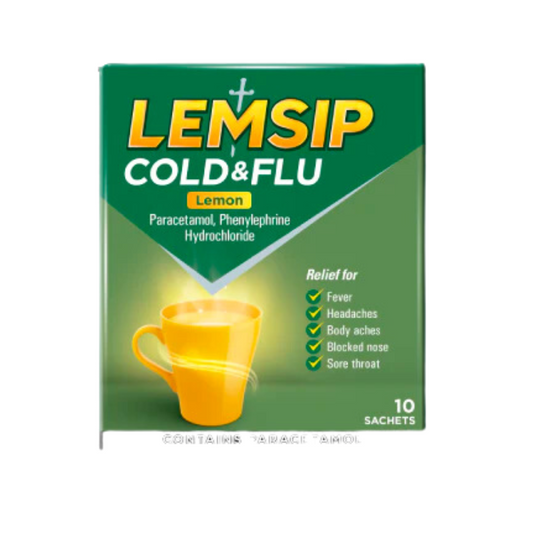 Lemsip | Cold & Flu Lemon Powder for Oral Solution 10s