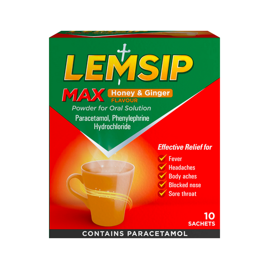 Lemsip | Max Cold & Flu Honey & Ginger Powder for Oral Solution 10s