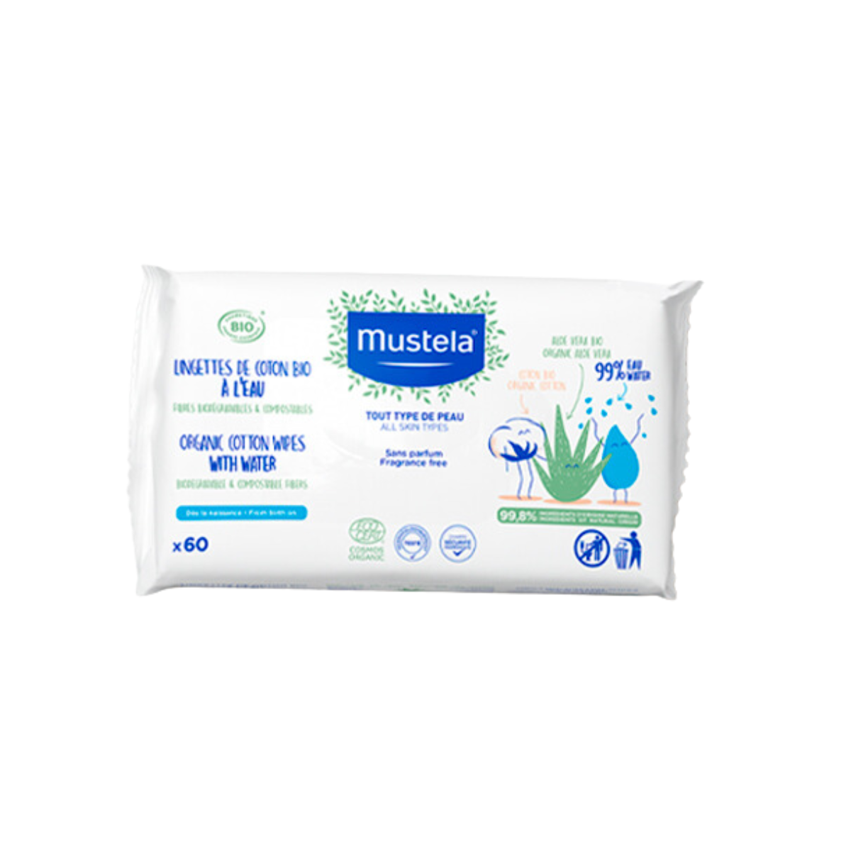 Mustela I Organic Cotton Wipes With Water